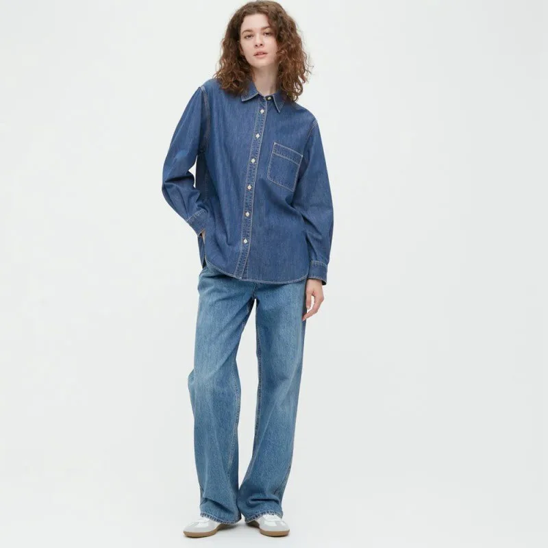 Chemise en jean pour femmes, nouveau Design, veste de Niche rétro superposée, chemise française à manches longues, printemps et automne
