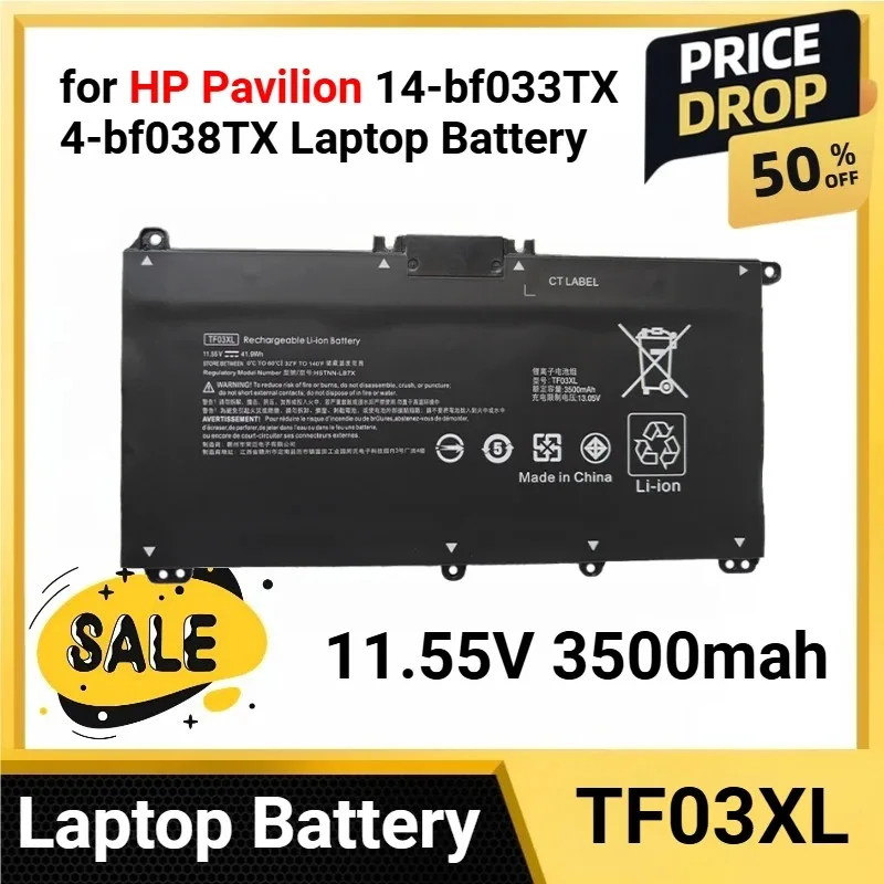 

TF03XL HT03XL for HP Pavilion 14-bf033TX 4-bf038TX Laptop Battery 11.55V 3500mah
