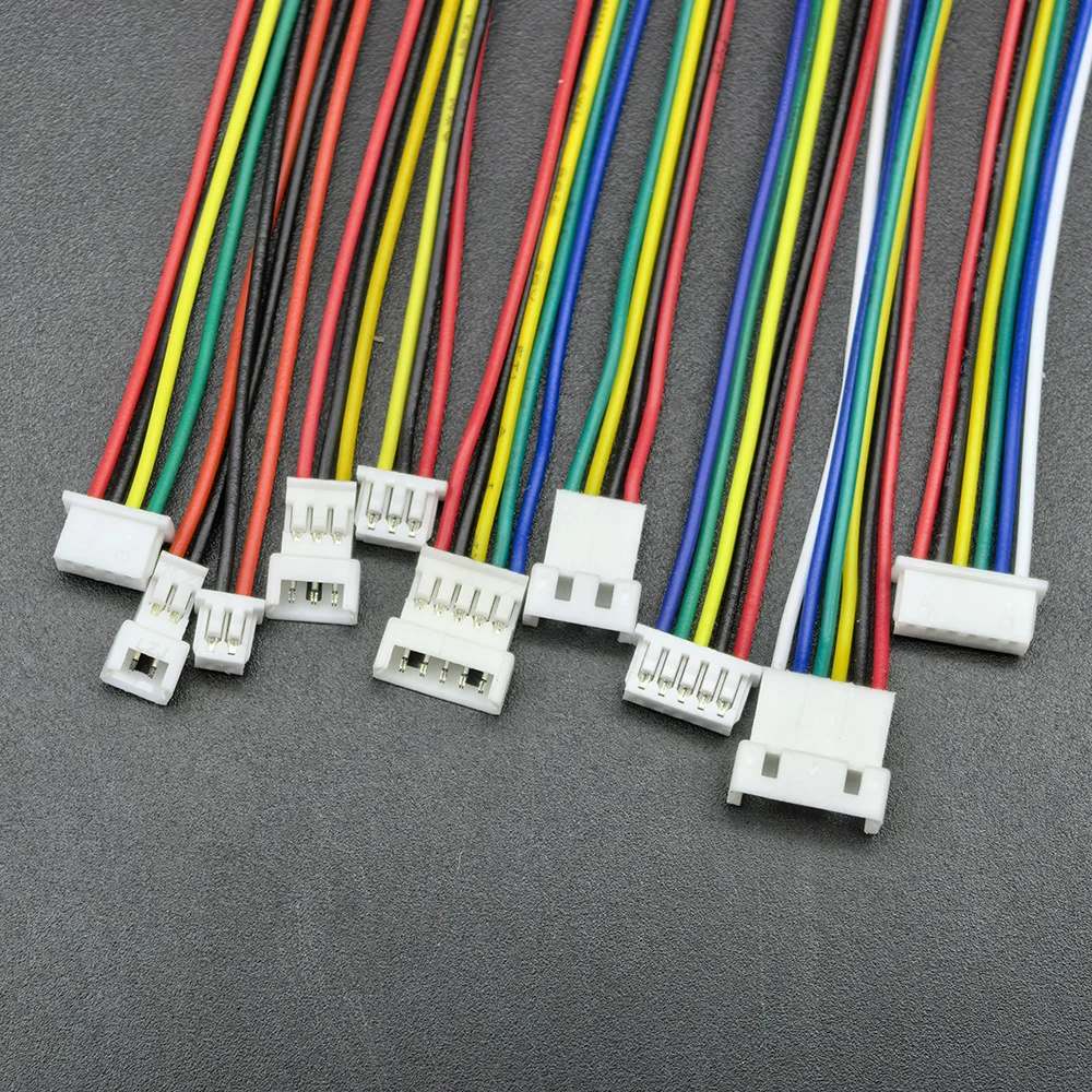 5 Pairs Mini JST 1.25mm Connector Pitch 1.25mm Male Plug Female Jack Socket MX1.25 2P/3/4/5/6 Pin Connectors with Wire Cable view 2