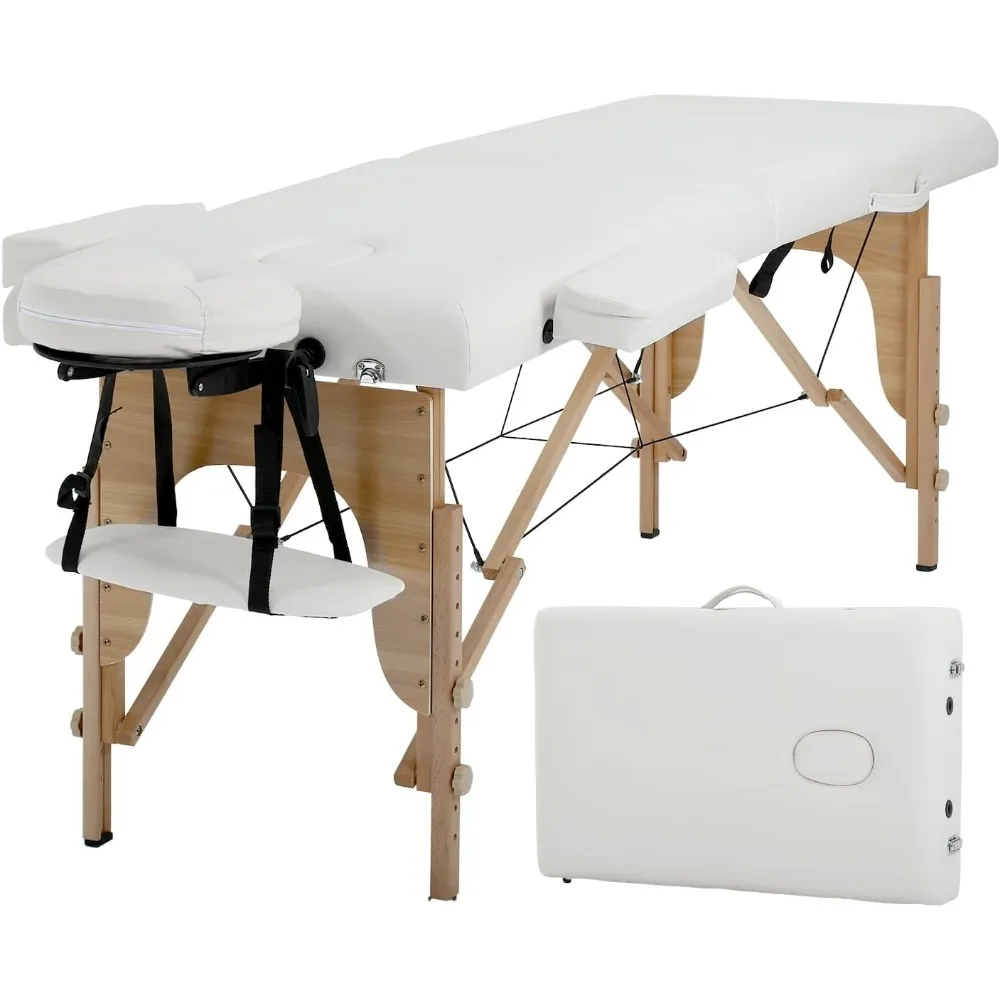 

Massage Bed Portable Massage Table 24 inche Wide Lash Bed 2 Folding Heigh Adjustable Spa Table with Non-Woven Bag