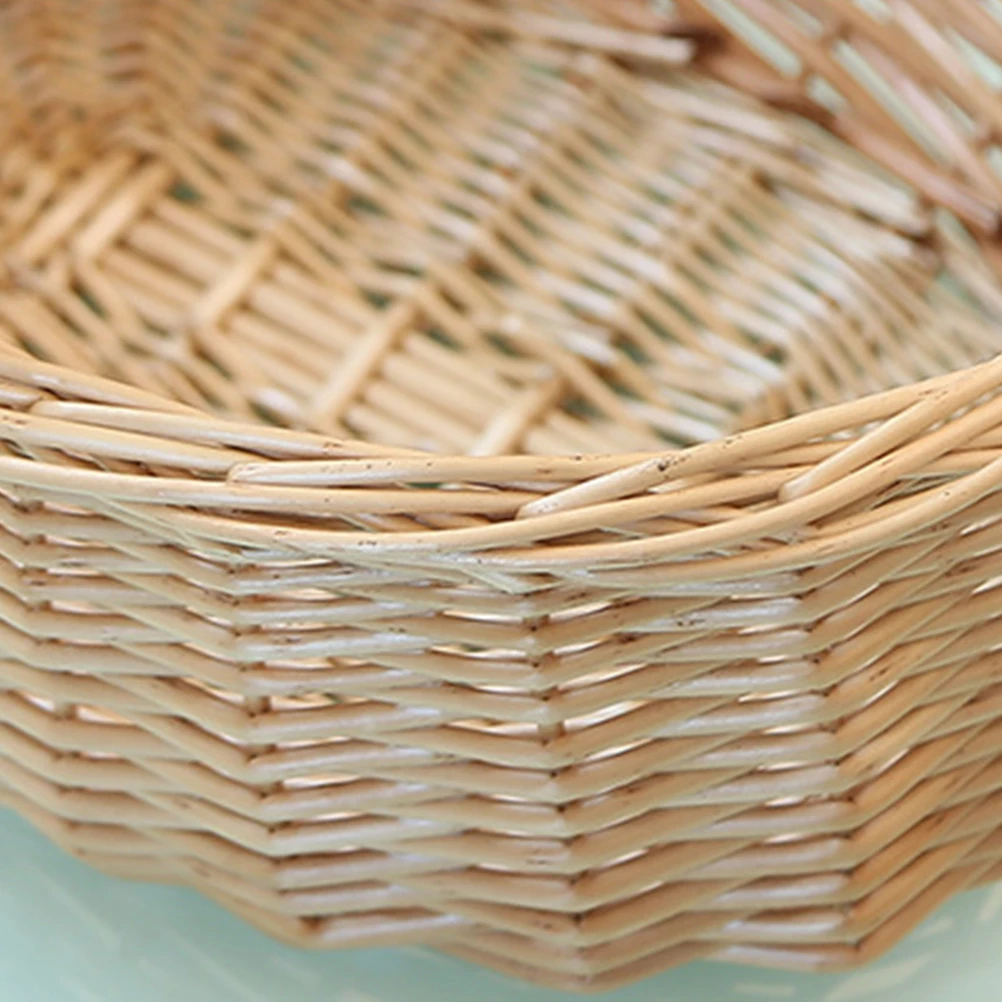 

Rattan Storage Basket Handwoven Fruit Vegetable Bread Container Snack Holder Home Gift Wedding Housewarming Present Storage