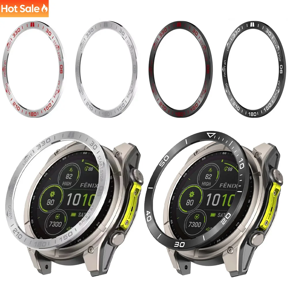 Metal Bezel Ring For Garmin Fenix 8 51/47/43mm Time/Speed Scale Protective Stainless Steel Ring Garmin Tactix8 47/51mm Accessory