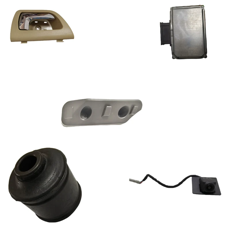Front side door interior handle multi-function power converter, rear bumper fascia reinforcement, front lower control arm bushin