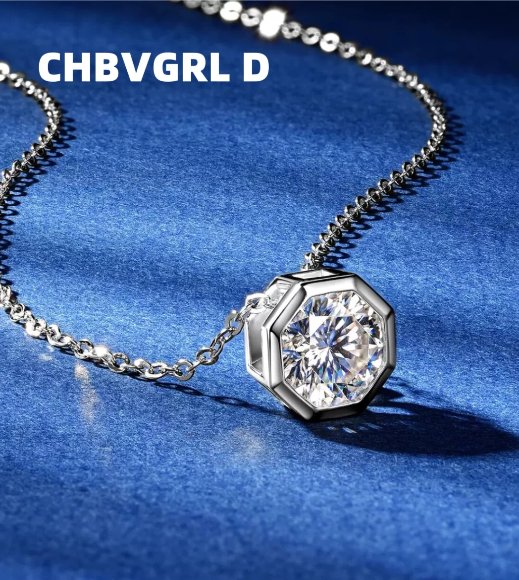 

[Simple] 1 carat octahedral cut s925 sterling Silver fashion luxury business essential minimalistic high-end necklace