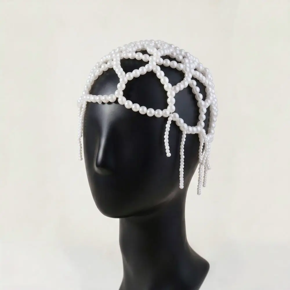 Bridal Bridal Pearl Tassel Headpiece Vintage Hollow Hair Cap Elegant Handmade Hair Jewelry Accessories For Wedding Ceremony - Aliexpress Deal