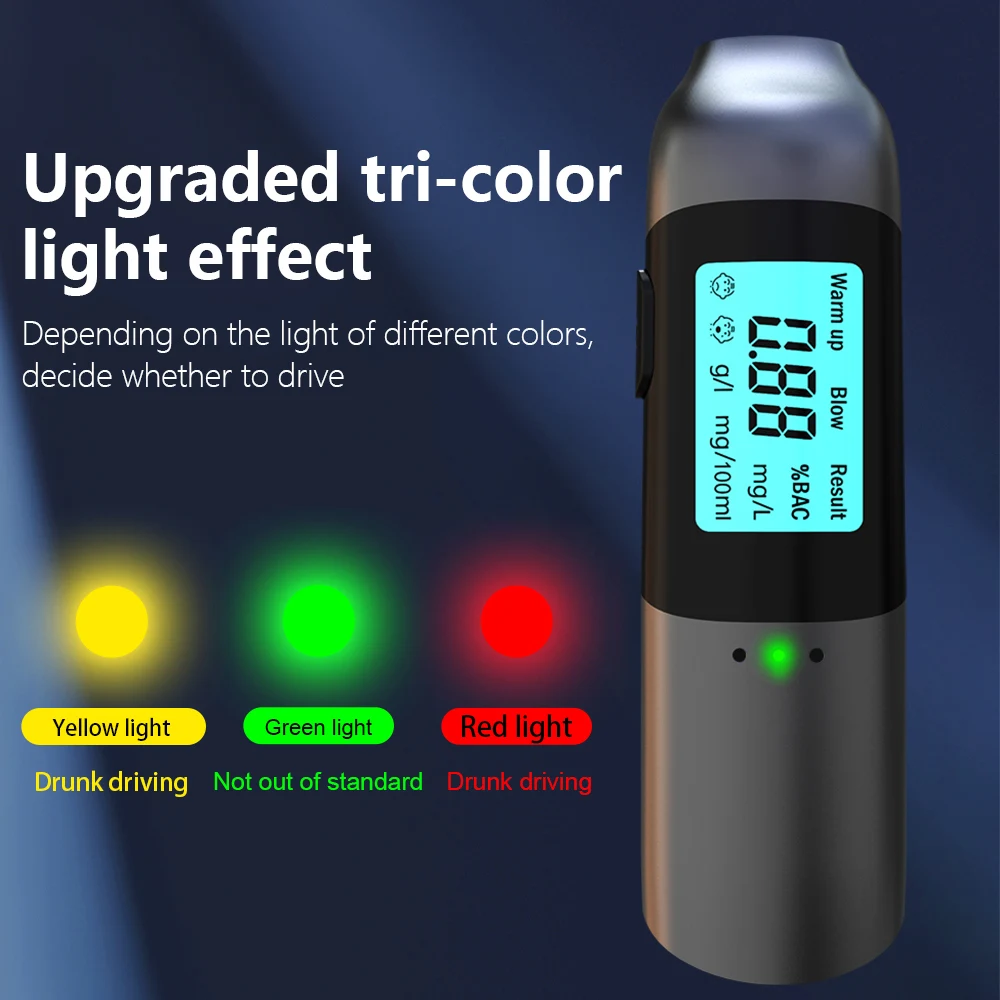 Non-Contact LED Digital Display Alcohol Tester USB Rechargeable Breath Alcohol Tester Breathalyzer Alcohol analyzer
