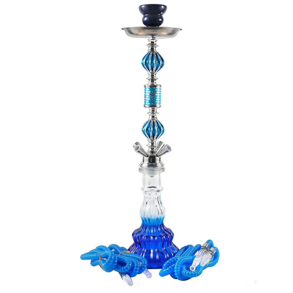 New Four Tubes Shisha Hookah Medium Size Arab Hookah Metal High-End Ktv Bar Glass Hookah Pipe Whole Set