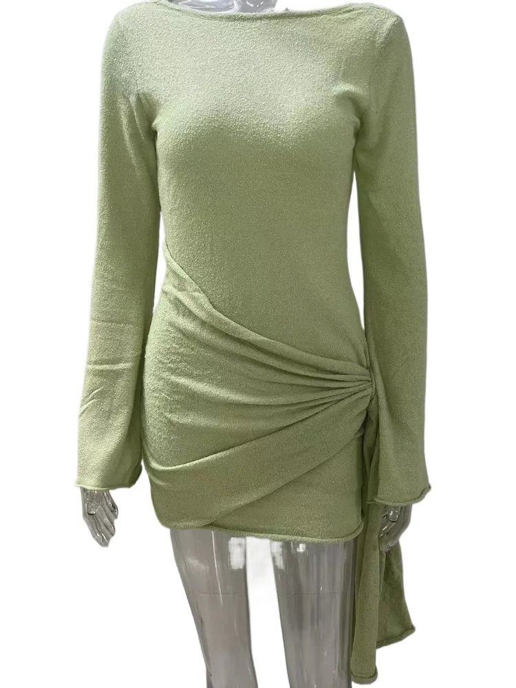 

Sexy Spice Girl Knitted Mini Dress With Long Sleeves