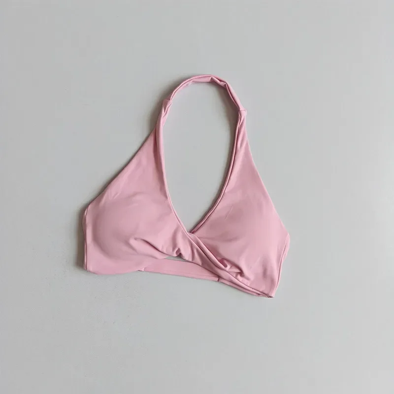 Damen-Sport-BH mit Neckholder, Push-Up, Brustfreilassend, Pilates-Top, Yoga-Bekleidung, Fitness-BH für Gym und Laufen, mit schönem Rückendesign – Detail 6