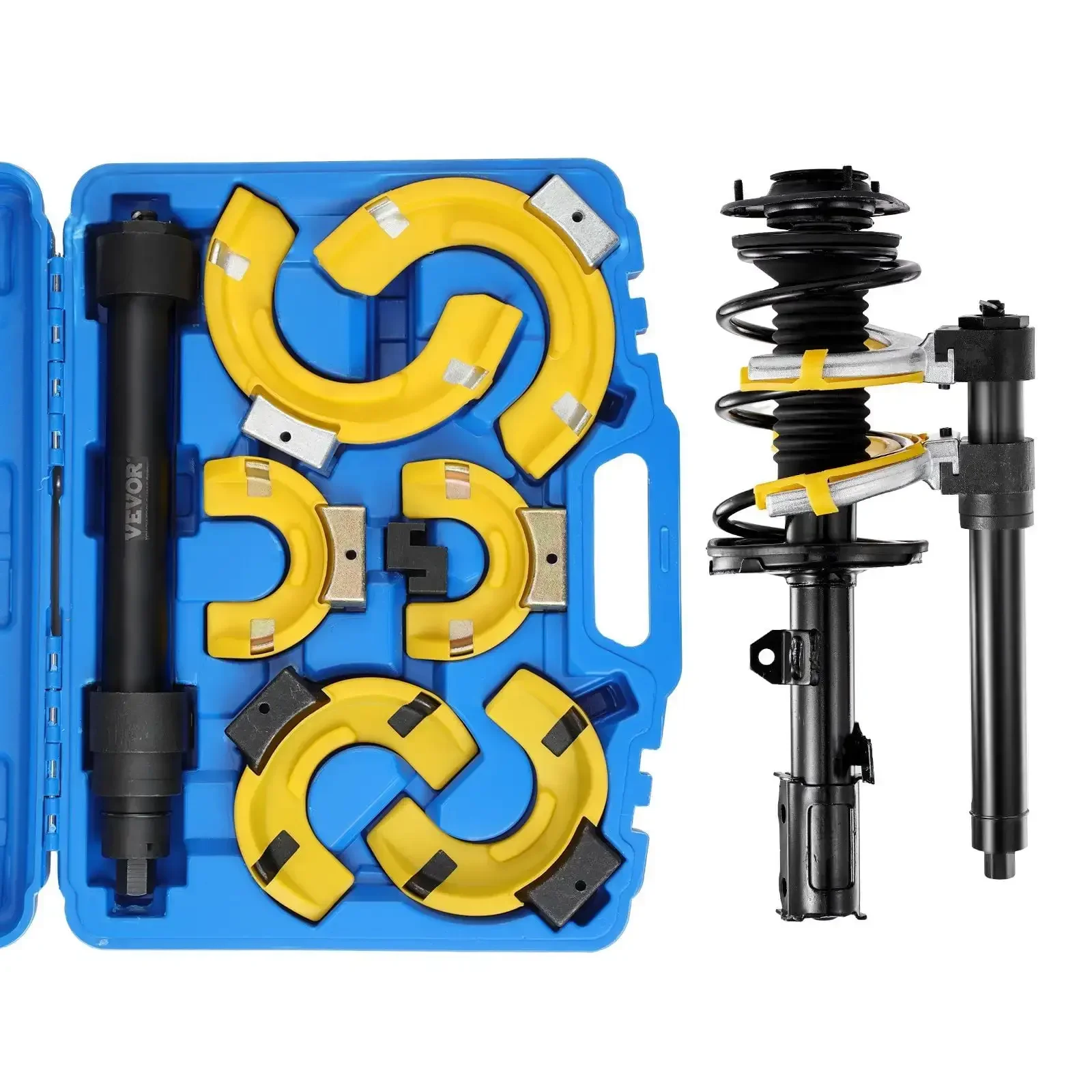 

Strut Spring Compressor Set, Macpherson Strut Spring Compressor Kit, Interchangeable Fork Strut Coil Extractor Remover Tool