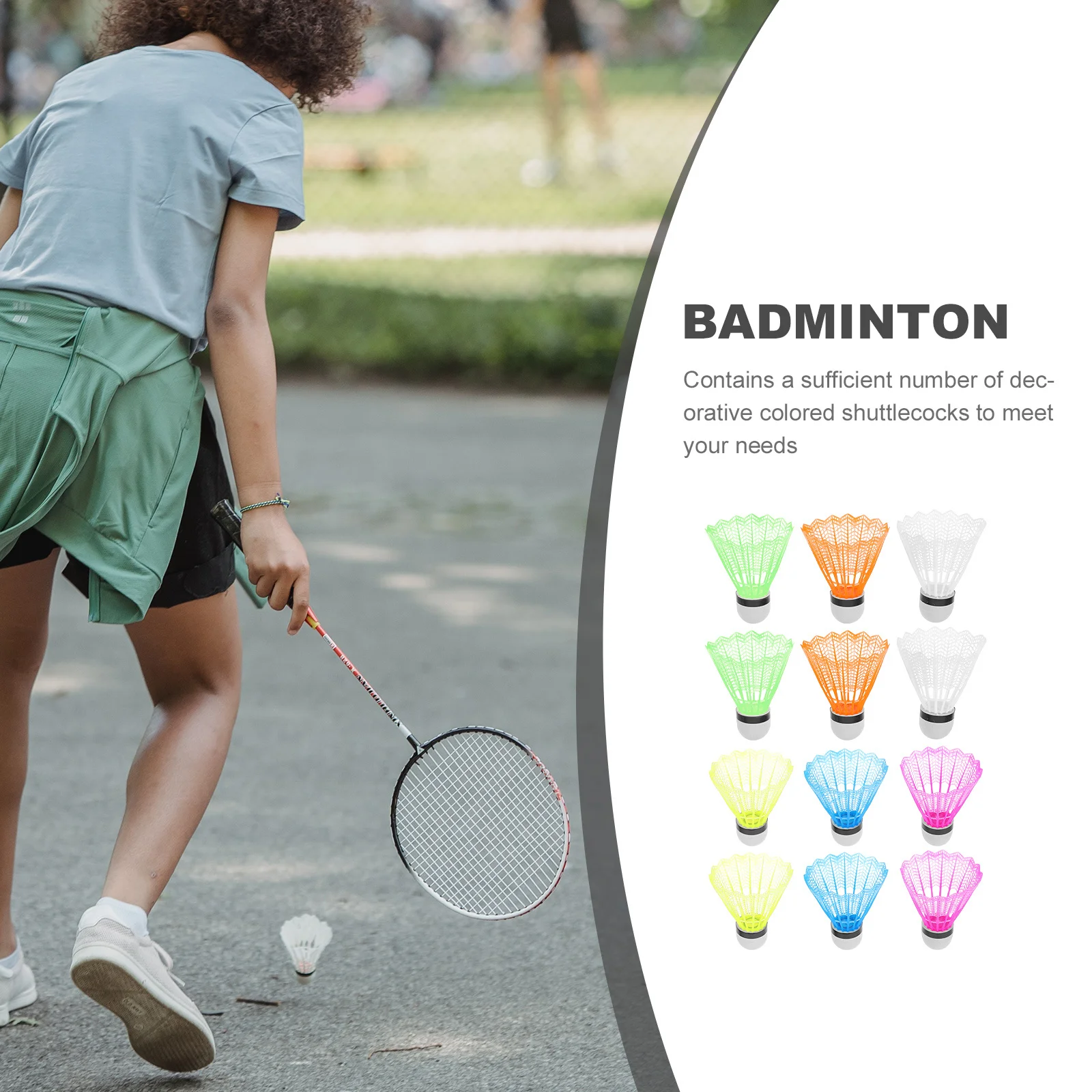 

12Pcs Plastic Badminton Shuttlecocks Durable Colored Sports Training Beginner Outdoor Entertainment Shuttlecocks