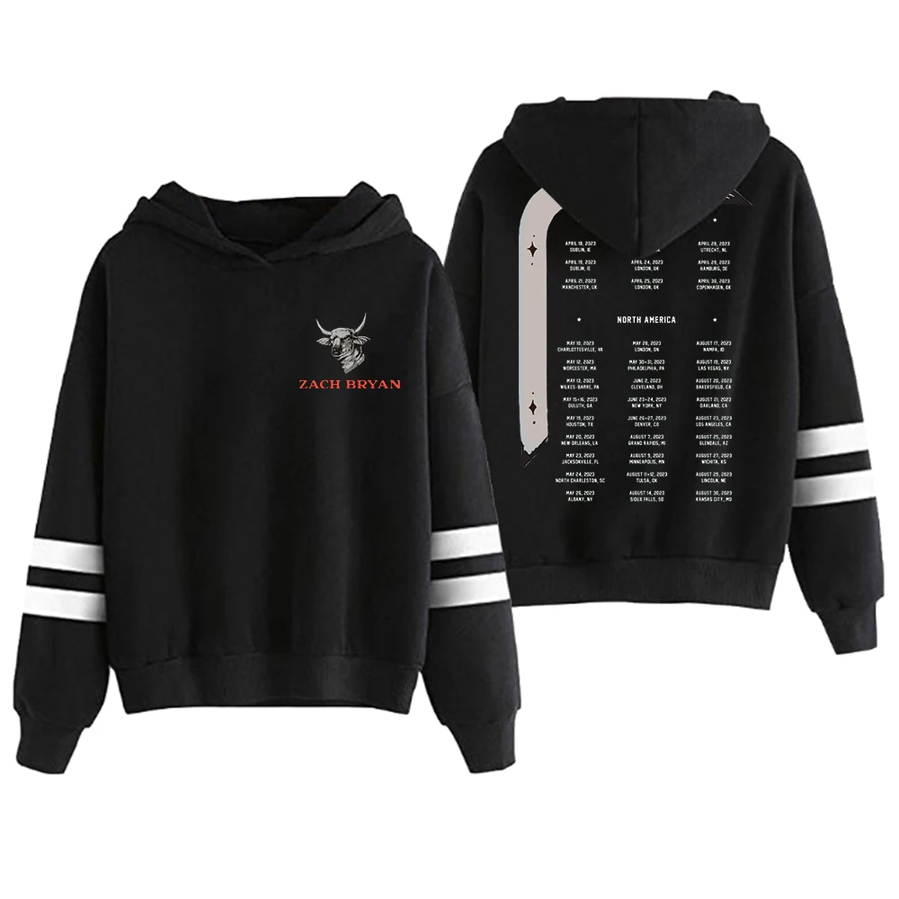 Zach bryan burn burn burn tour bull hoodie taschen lose parallele stangen ärmel streetwear frauen männer sweatshirt mode kleidung