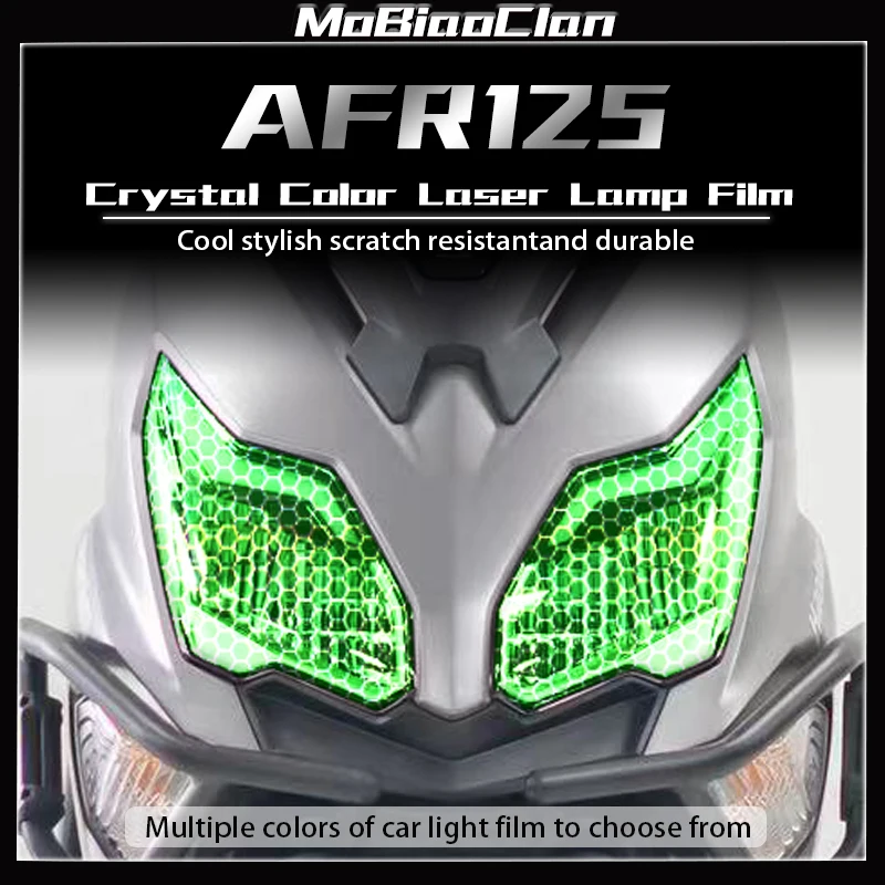 

For HAOJUE AFR125 Motorcycle headlight and taillight scratch resistant modified color honeycomb laser film