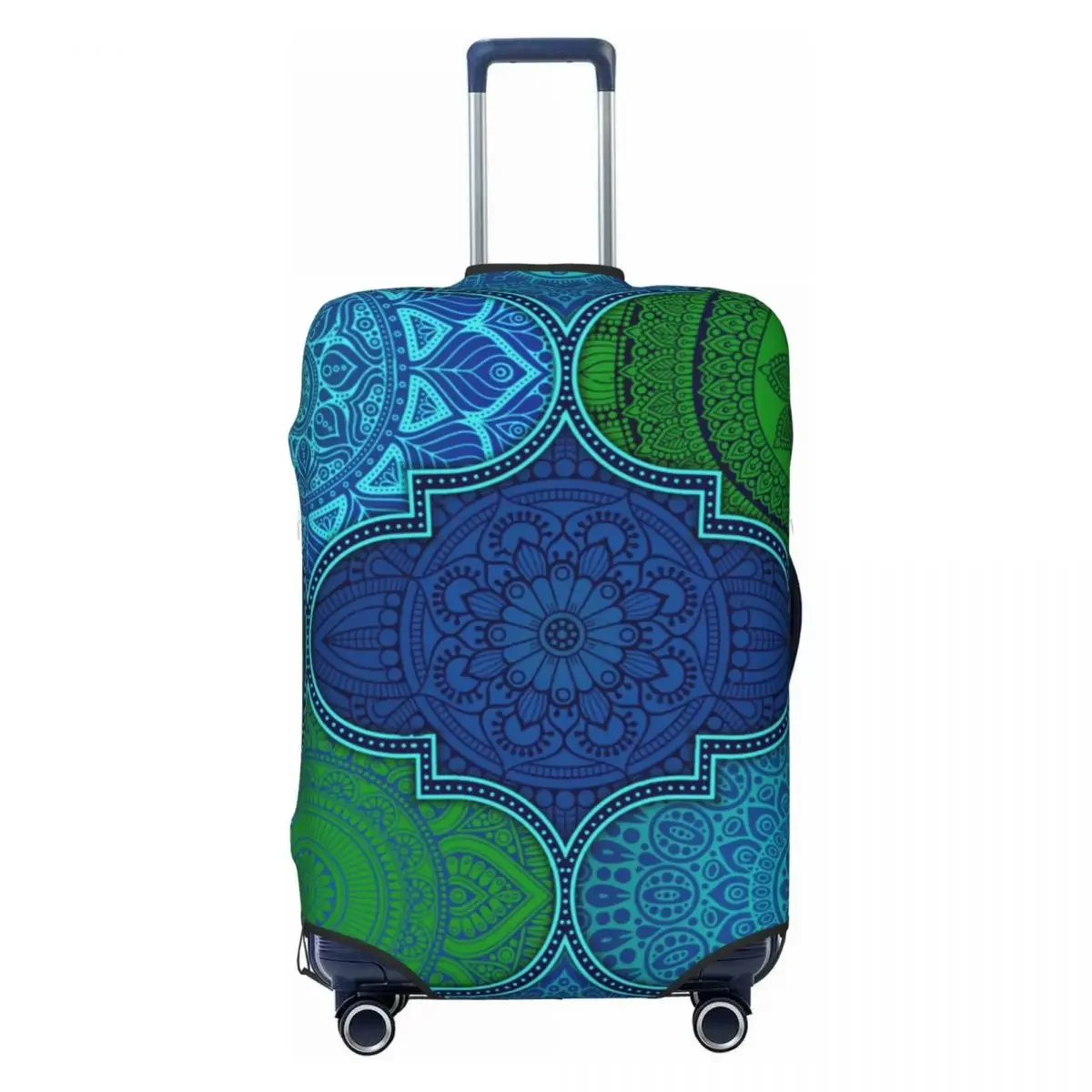 Indian Flower Boho Pattern Suitcase Cover Abstract Floral Tiles Practical Cruise Trip Protection Luggage Accesories Holiday