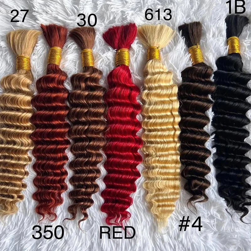 الشوكولاته البني موجة عميقة الشعر السائبة 18 بوصة 100% الشعر البشري للتضفير لا لحمة وصلات شعر 100 جرام