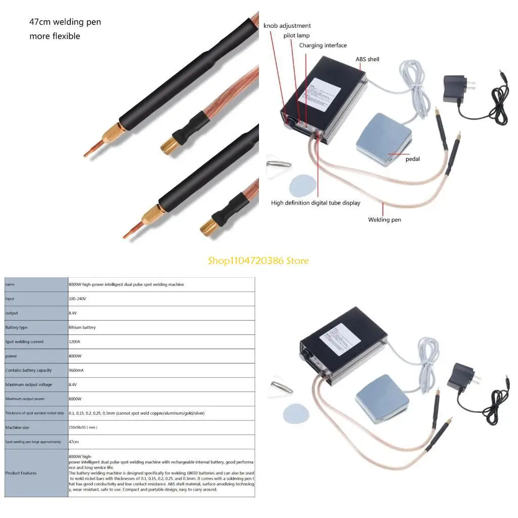 

K0EA Высокопроизводительный инструмент для точечной сварки мощностью 8000 Вт Портативный сварочный аппарат для точечной сварки с