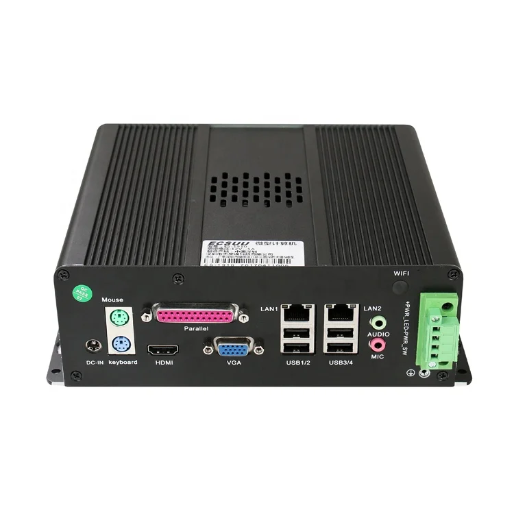 ECSUU UU-1910 best price J1900 8gb ram portable industrial mini itx case pc with parallel ports and ps2