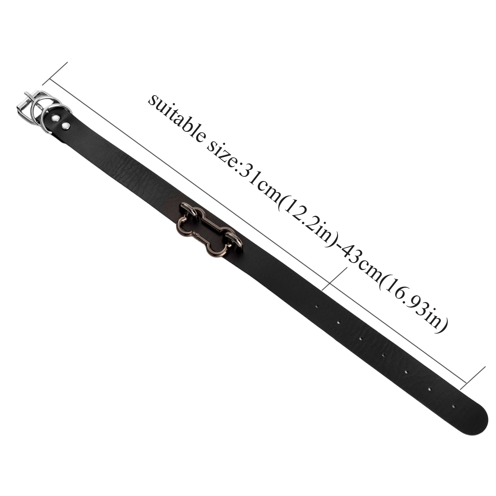 Goth Bone Collar Black Leather Choker Necklace for Women Alt Fashion Aesthetic Jewelry Gothic Accessories