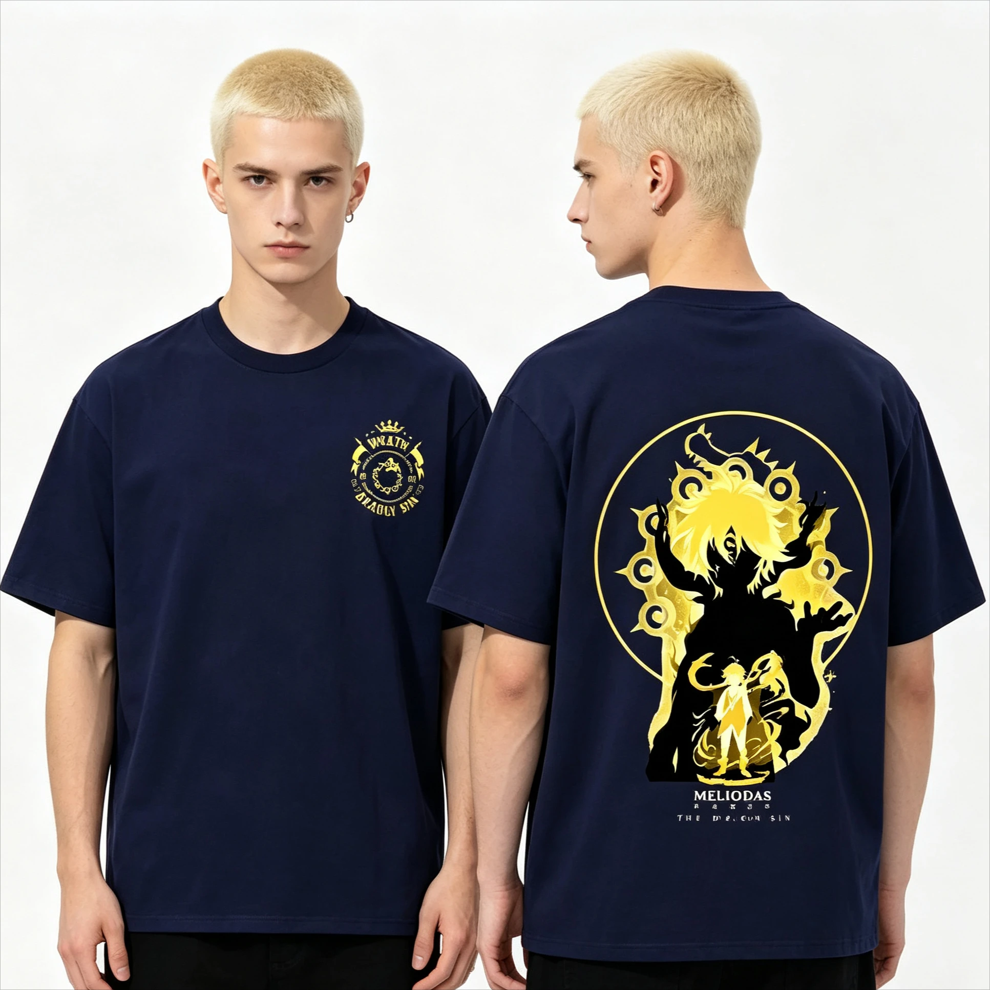 Summer Hot Sale Anime The Seven Deadly Sins Dragon's Sin of Wrath Meliodas The My World T-shirt Unisex Hip Hop Streetwear Top
