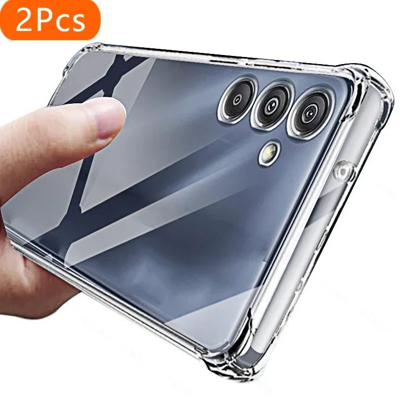 

2Pcs Transaprent Phone Case for Samsung M34 5G Case Soft TPU Clear Back Cover for Samsung Galaxy M04 M14 M54 M53 M33 M23 M13 5g