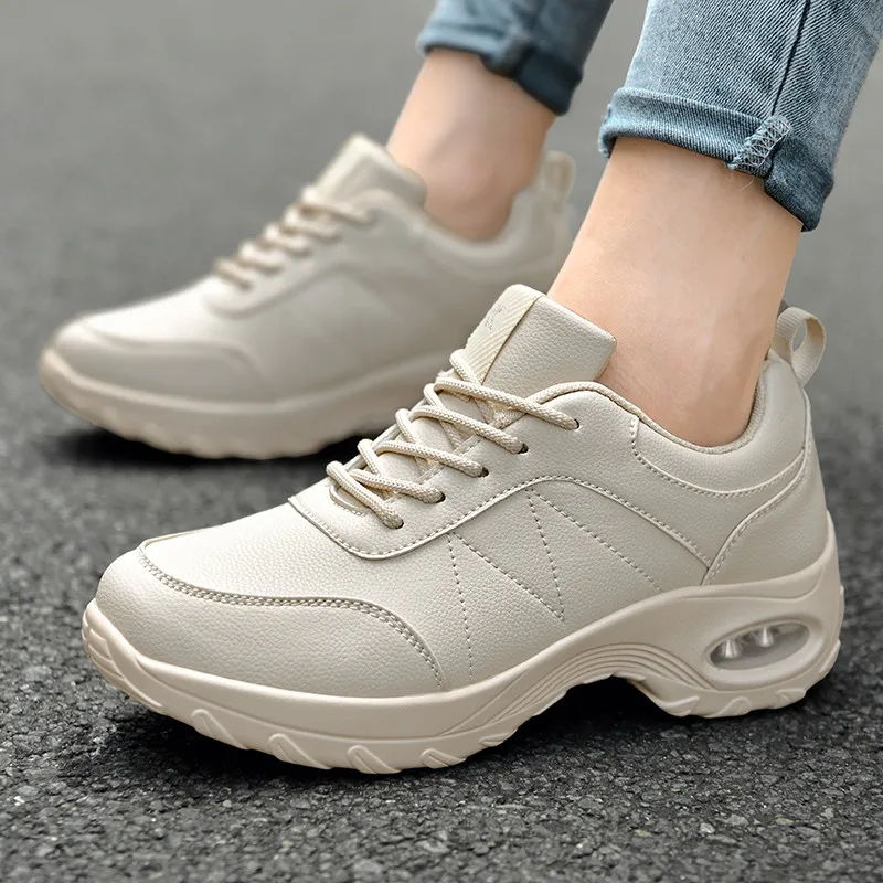 2026 New Ladies Large Size Air Cushion Walking Sneakers Shock Absorb Outdoor Sport Shoes Comfort Wide Toe Daily Walking Footwear