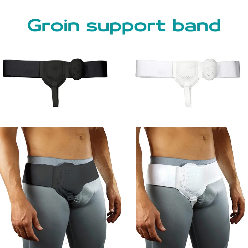 Hernia Belt Truss for Inguinal or Sports Hernia Support Brace Pain Relief Recovery Strap Removable Compression Pads