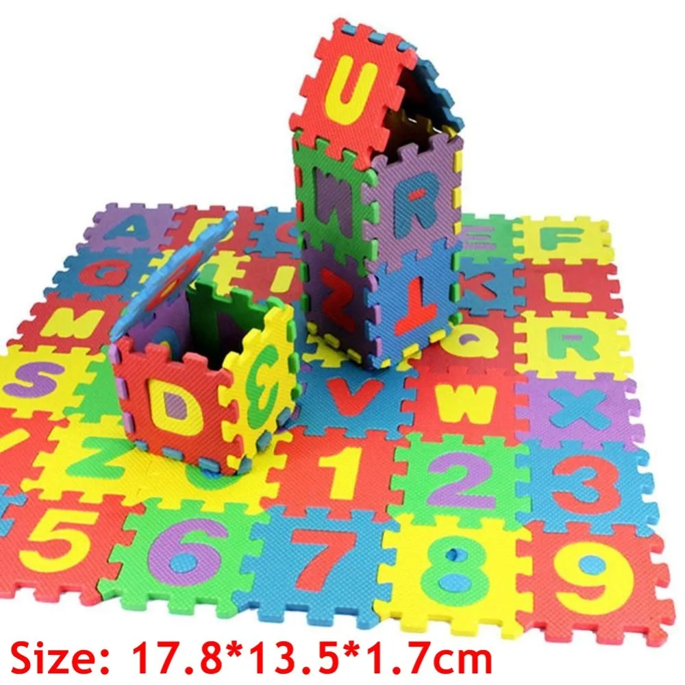 

36Pcs/set EVA Foam Number Alphabet Puzzle Play Mat Baby Rugs Toys Play Floor Carpet Interlocking Soft Pad Children Games Toy