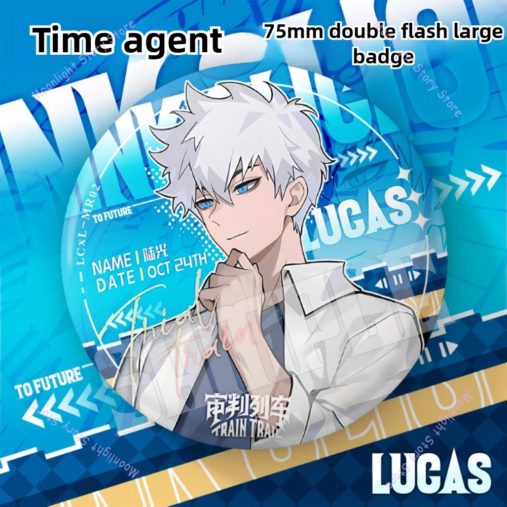 75 مللي متر رابط انقر أنيمي شارة دبوس تصميم فلاش مزدوج للملابس حقائب القبعات الديكور جمع هدية الإكسسوارات لمحبي #4