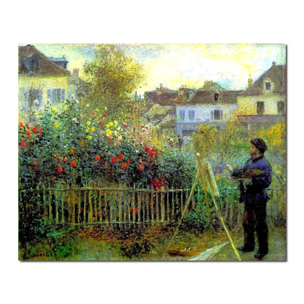 High Quality Claude Monet Landscape Painting Artist Garden Houses Handmade Canvas Art Bathroom Dining Modern Wall Decor Textured