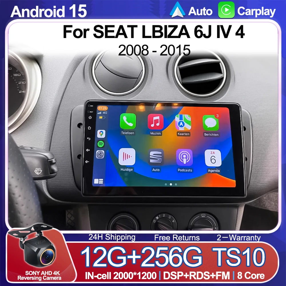 

Android 15 For SEAT LBIZA 6J IV 4 2008 - 2015 2K QLED Stereo Car Radio Multimedia Video Player GPS AI Voice CarPlay Head Unit 5G