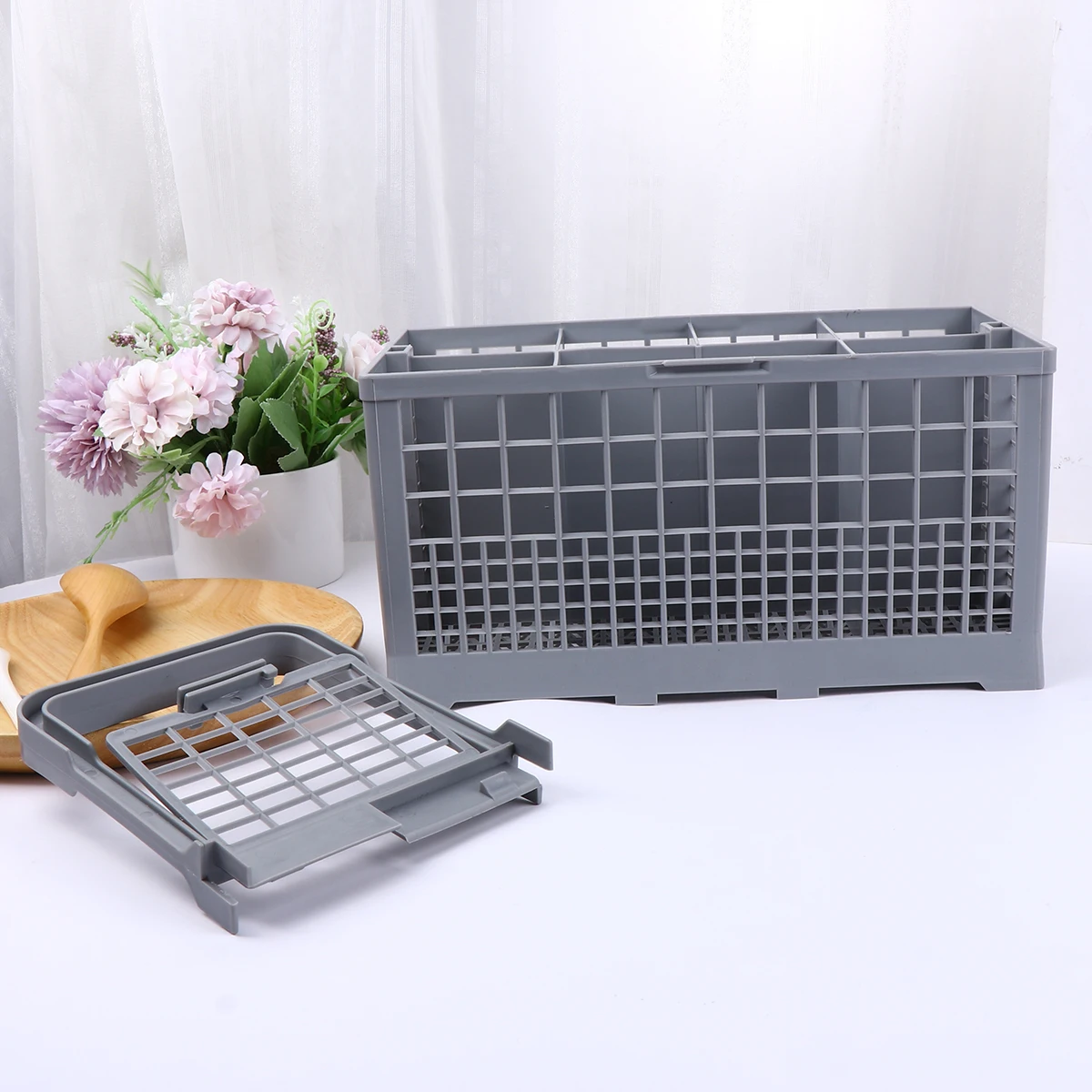 

Plastic Tableware Storage Rack Kitchen Utensil Organizer Dishes Plates Bowls Holder with Drainer Space Saving Dish Rack Home Use