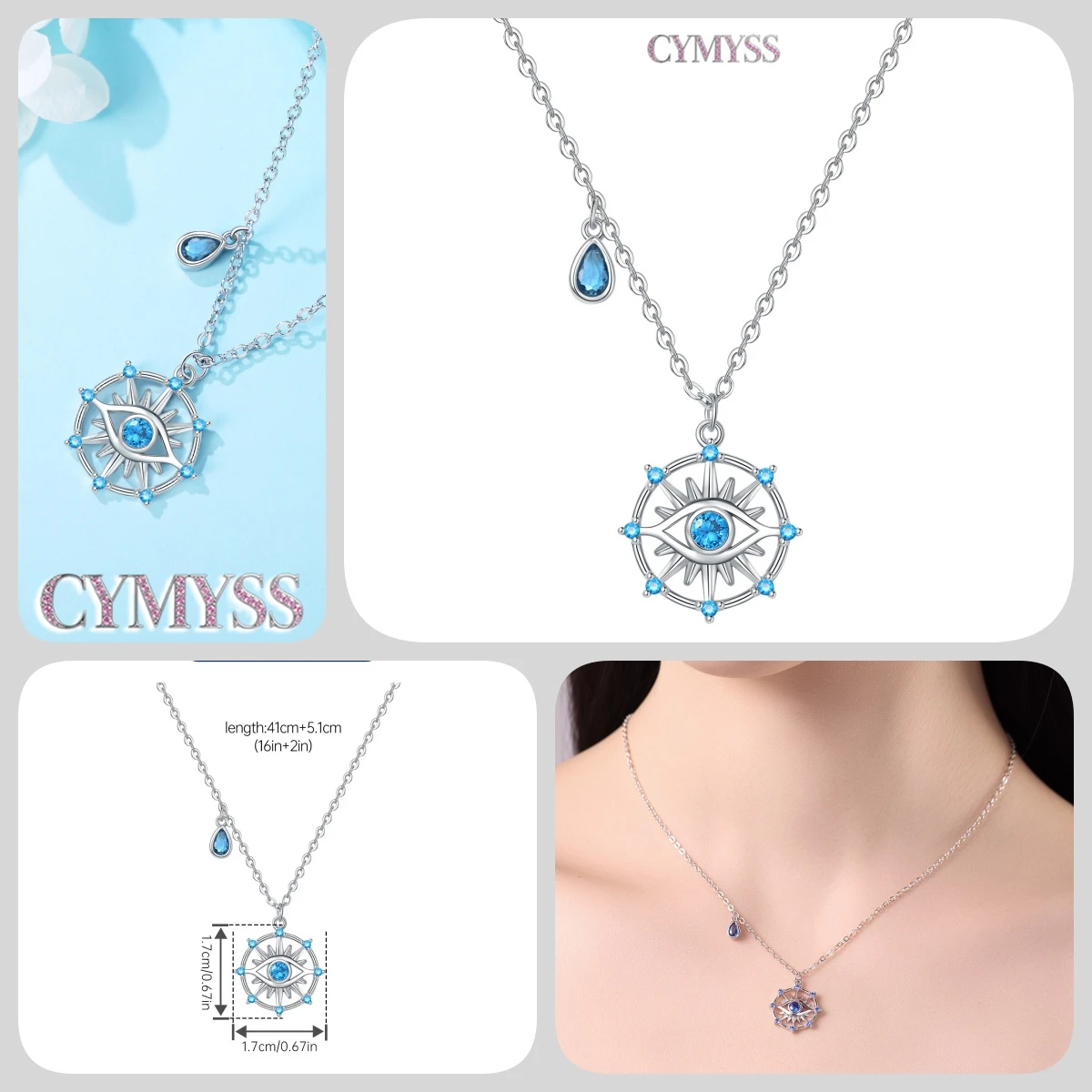 2026 Original 925 Sterling Silber Planeten-Halskette mit Liebesherz und Zirkonia-Einlage, Romantischer Modeschmuck, Partygeschenke für Frauen – Detail 23