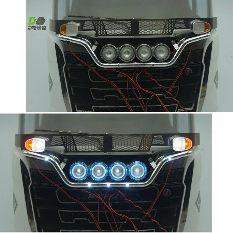 770S LED Mid-Grid Aluminium Stange Licht für 1/14 Tamiya RC Lkw Anhänger Kipper Scania 56371 56323 Auto Diy Teile