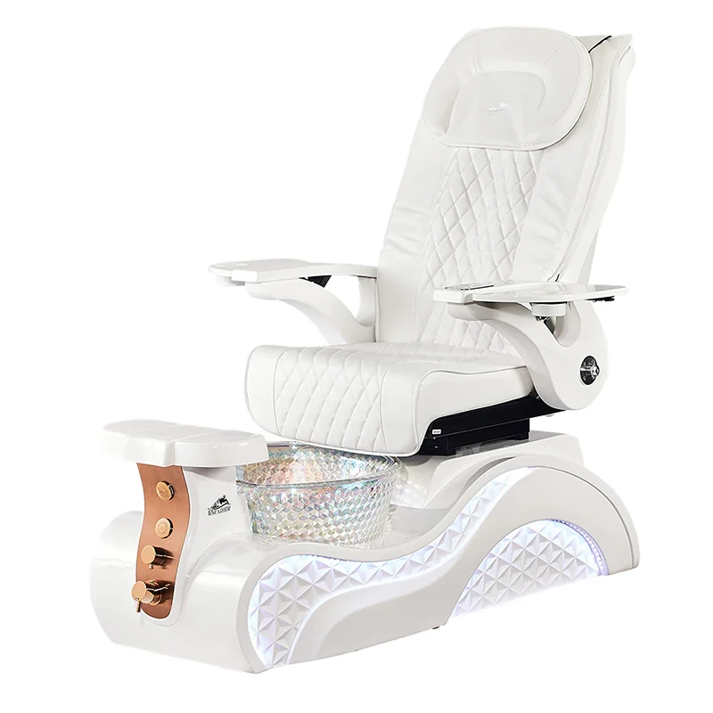 Modern Nail Salon Equipment Led Lights Foot Care Spa Chair Electric Massage Pedicure Chair With Discharge Pump