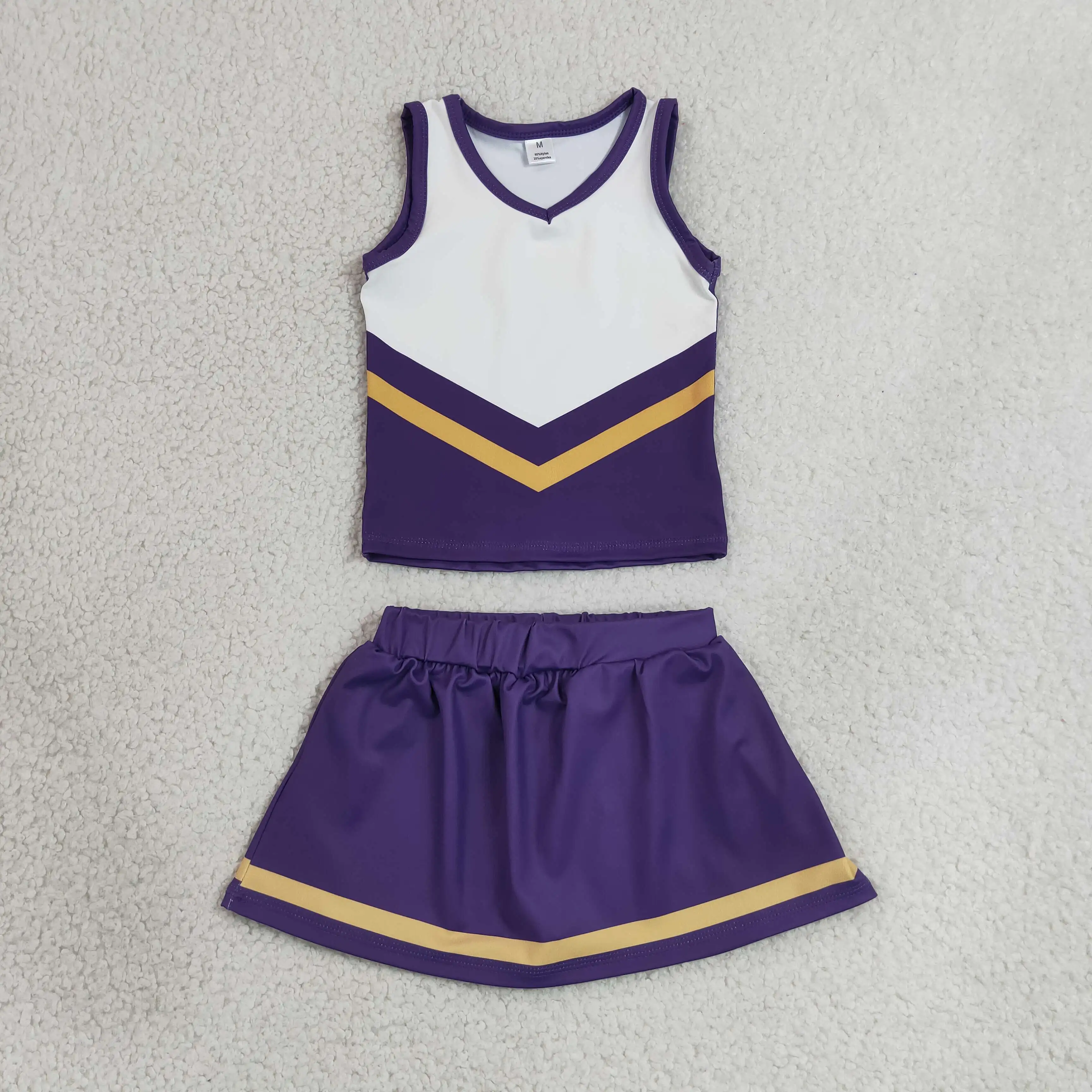 Wholesale Baby Girl Yoga Active Purple Clothing Toddler Sleeveless Shirt Skirt Shorts Kids Skort Set Athletic Summer Clothes