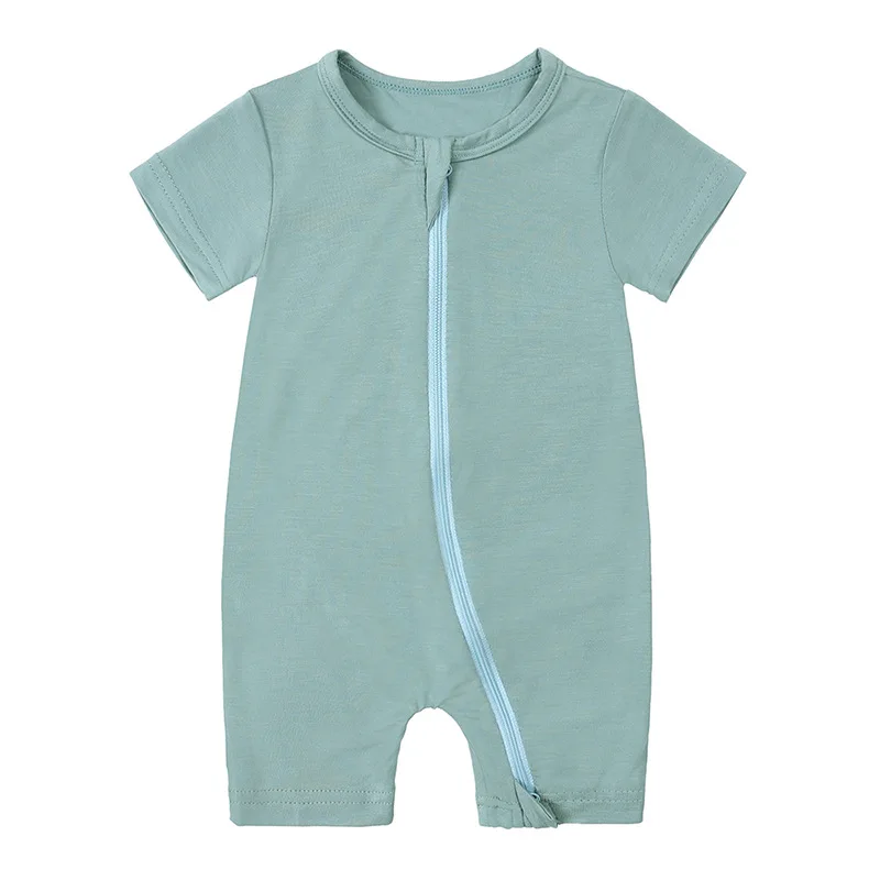 Baby Costume Bamboo Pajama Short Sleeve Jumpsuit 0 To 3 6 12 24 Months Summer Girl Rompers Boy Sleepwear For Newborns Bodysuit