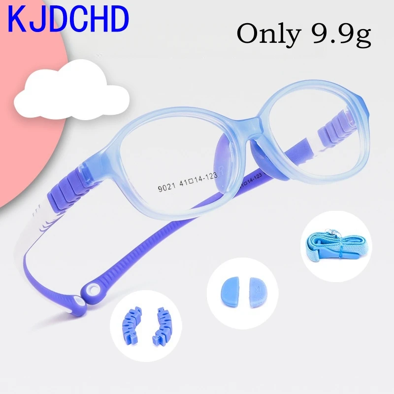 KJDCHD Ultra Light Fashion TR90 Children's Eyewear Small Soft Silicone Optical Prescription Eyeglasses Frame Boy and Girl 9021ET