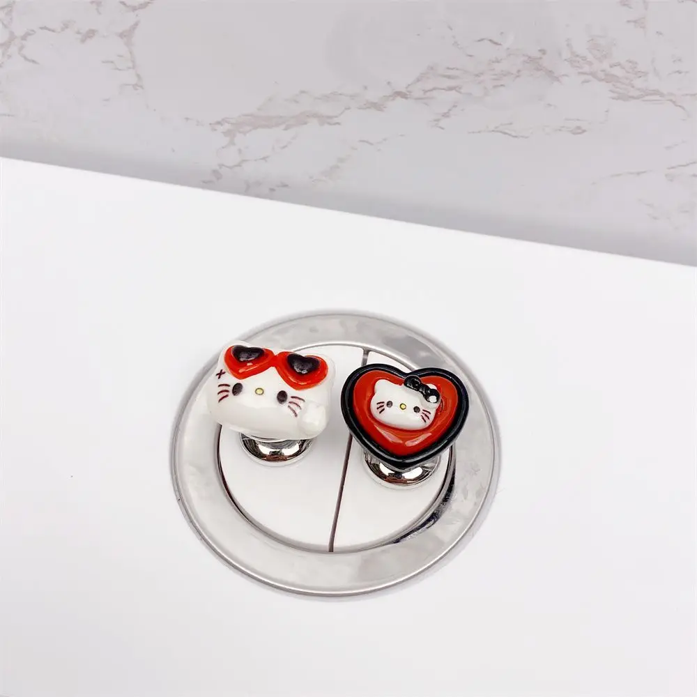 Kawaii Sanrio HelloKitty Toilet Press Button Anime Assist Flush Artifact Universal Button Waterproof Stickable Household Items