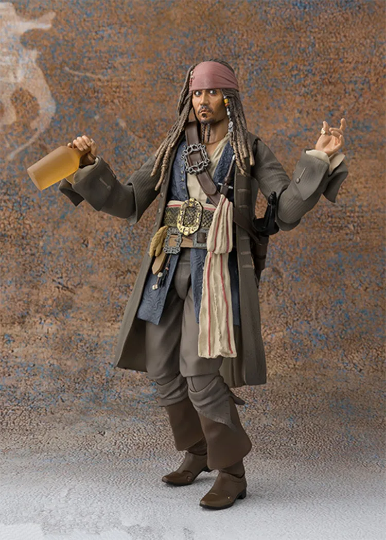 SHFiguats Pirates of the Caribbean Captain Jack Sparrow Action Figure Dead Men Tell No Tales Anime Collectable Model Toy Gifts