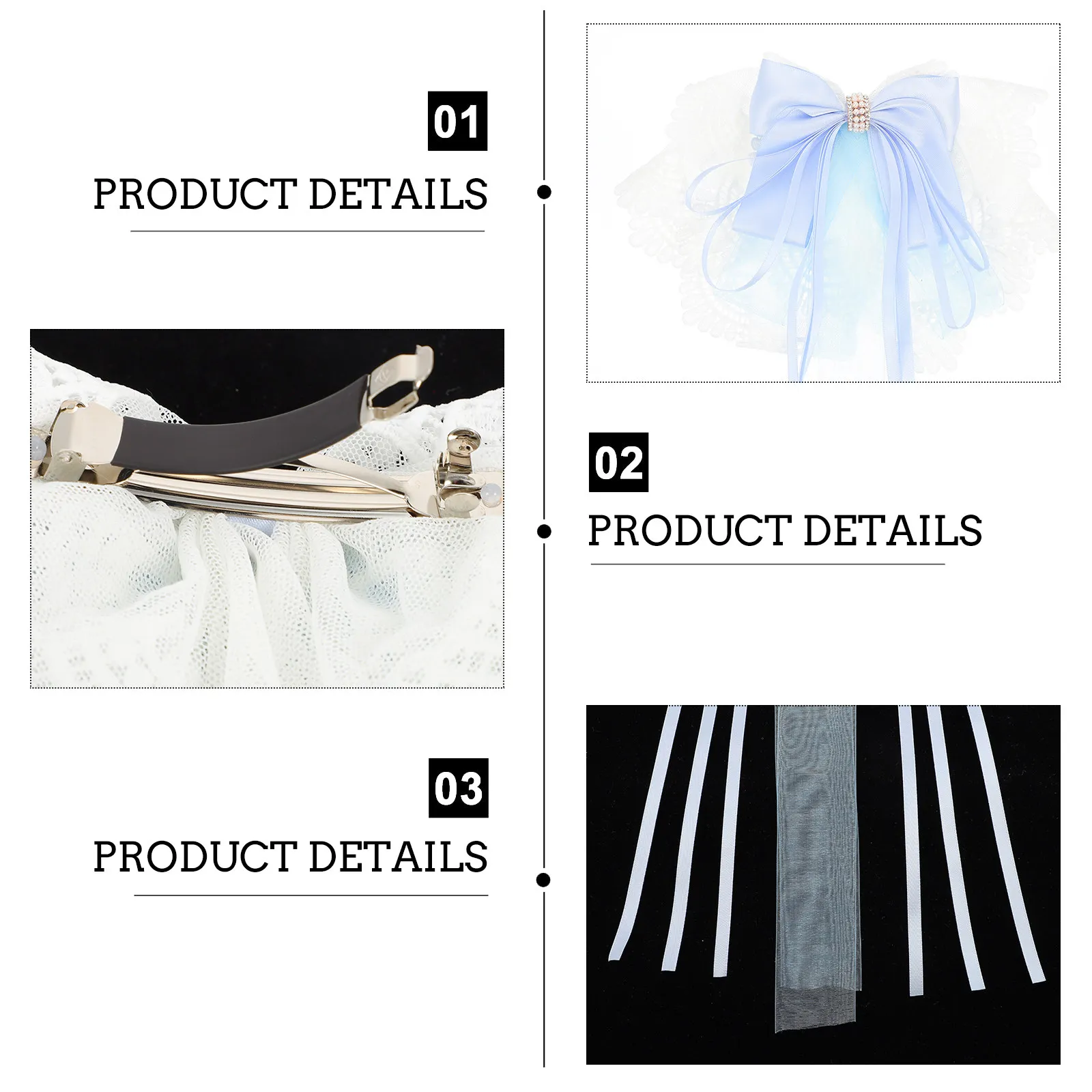 

Большая заколка-бант для волос, нескользящая, для полупучка, хвоста, плетеных причесок, в стиле Лолита