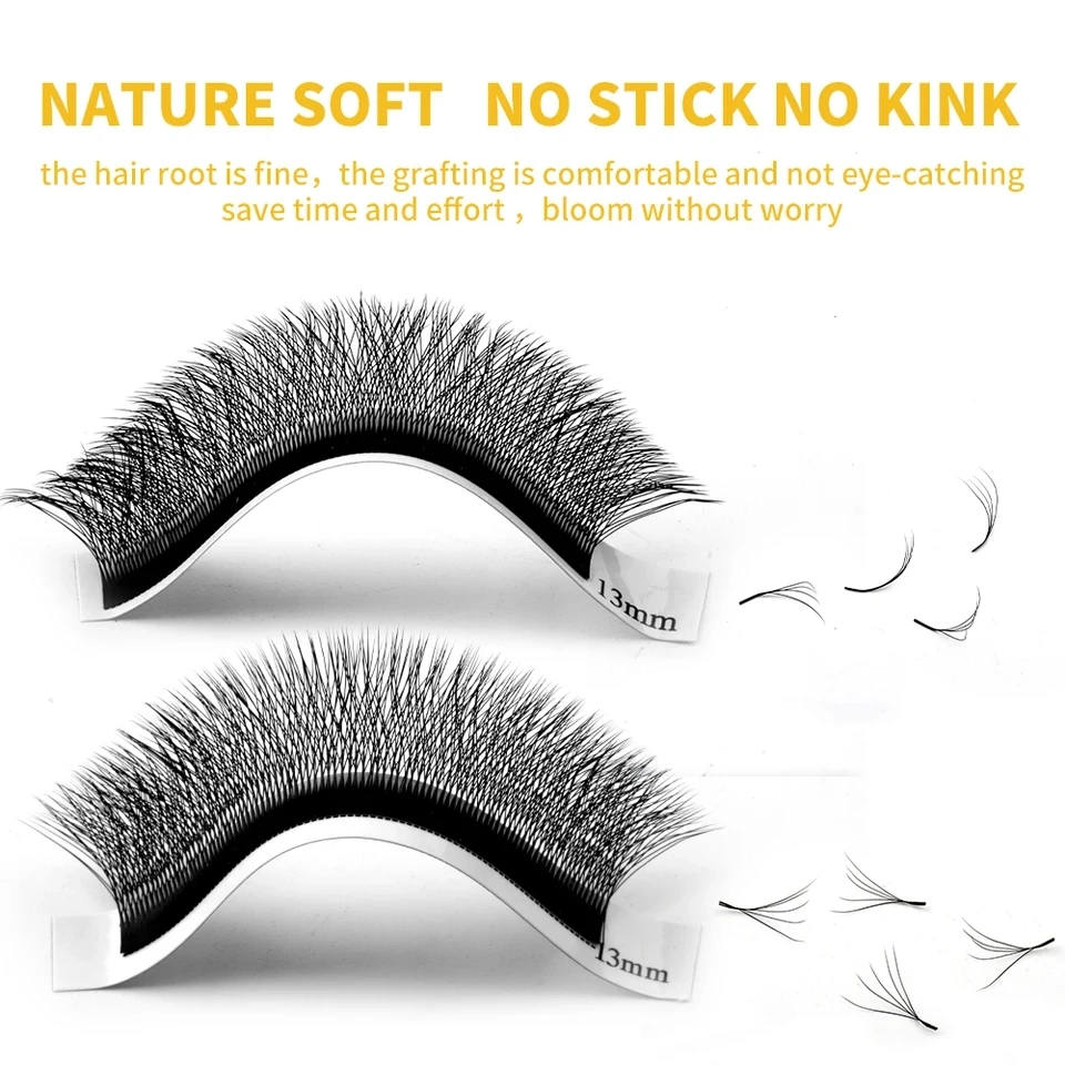 Gemerry L LU Curl YY 3D 4D 5D W Shape Eyelashes Flowering Bloom Premade Fans Eyelash Extensions Makeup 0.07 Individual Lashes