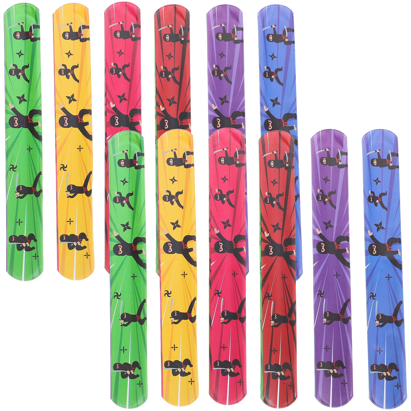 

12 Pcs Pat Ring Bracelet Halloween Slap Bracelets For Kids Birthday Party Supplies Favors Elastic Finger Ninjas Snap Cute Prizes