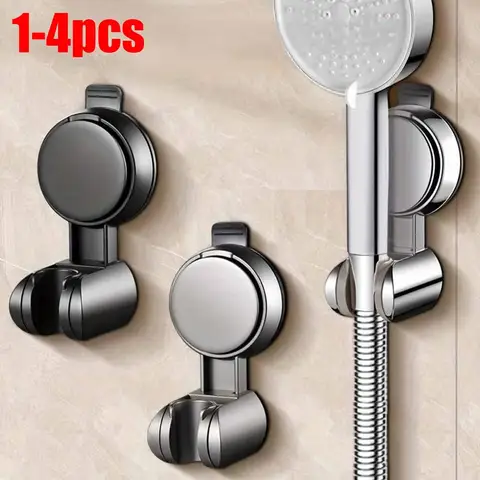 1-4PCS 흡입 컵 샤워 헤드 홀더 ABS 조정 가능한 강력한 접착제 범용 샤워 헤드 지원 재사용 가능한 흔적 없음 방수