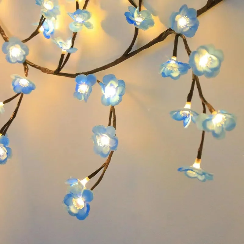 1PC96 조명 1.8m 길이 LED 로맨틱 벚꽃 덩굴 조명, 자유롭게 구부리고 모양을 만들 수 있음, LED 발광 트리 조명 침실용
