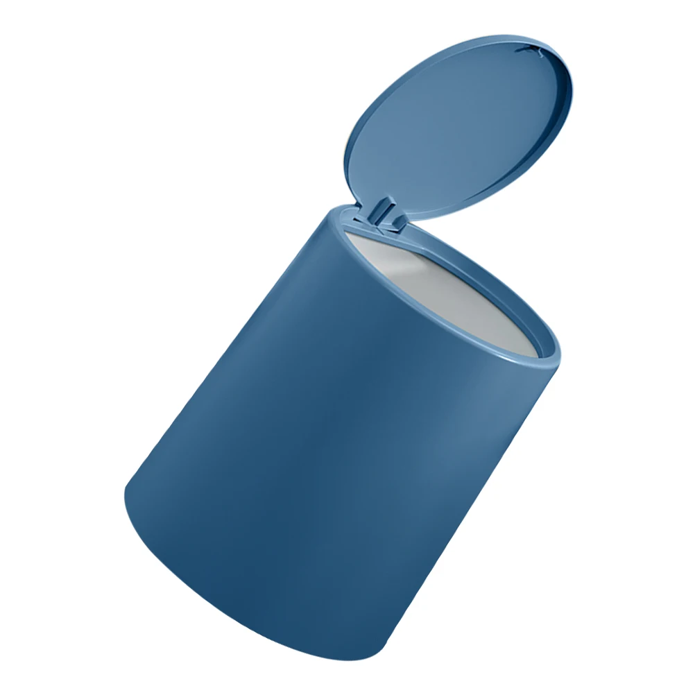 

Press Lid Dual Trash Can Waste Bin for Bedroom Kitchen Bathroom Office Plastic Garbage Container Blue Color Thickened Material