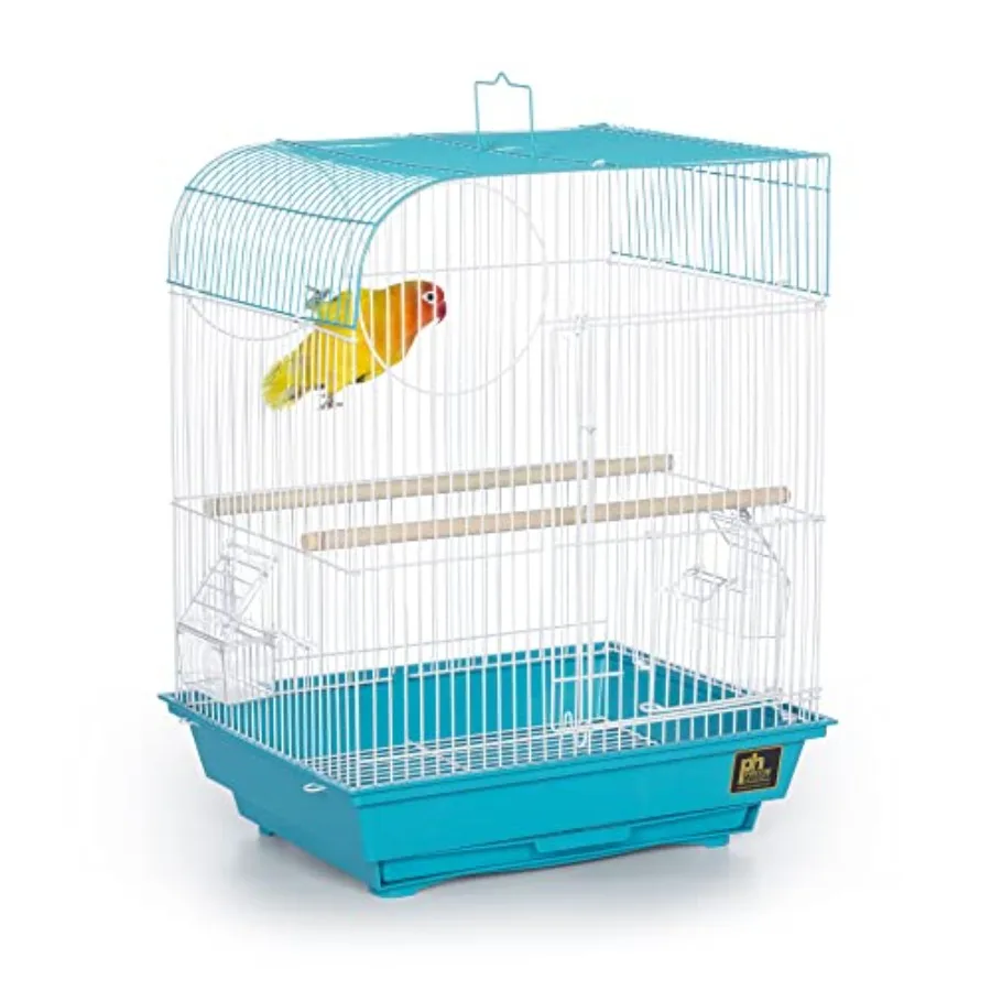 

Клетка для птиц Prevue Pet Products South Beach Flat Top - идеально подходит для зябликов, канареек, волнистых попугаев и птиц аналогичного размера, минимальная сборка.