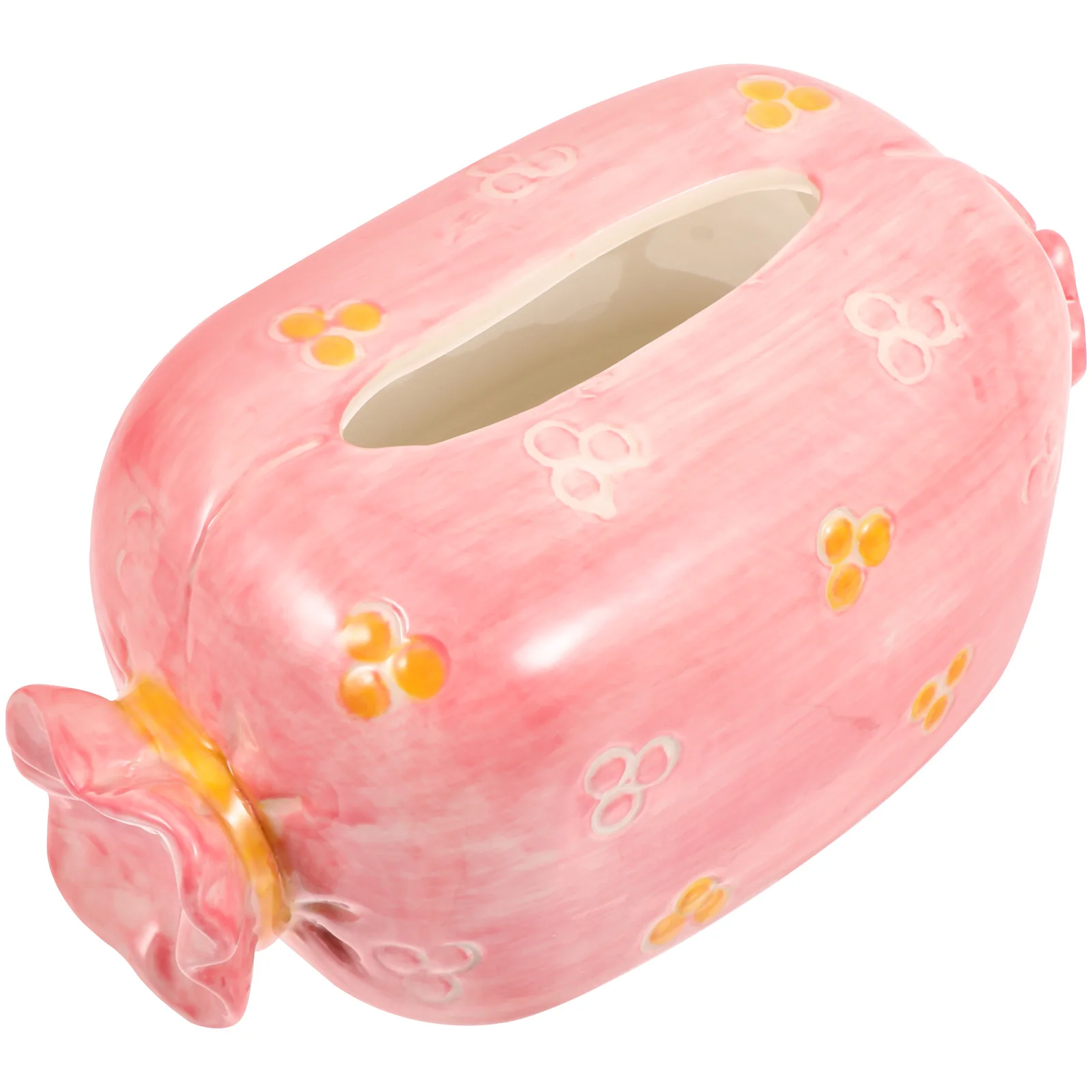 

Candy Shape Tissue Box Cover Ceramic Desktop Organizer for Home Living Room Bedroom Napkin Storage Case Dispenser Decorative