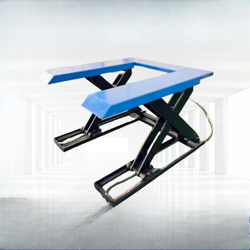 

U-shaped foundation-free load-bearing 1.5 ton ground ox pallet cart lifting hydraulic lifting platform fixed lift