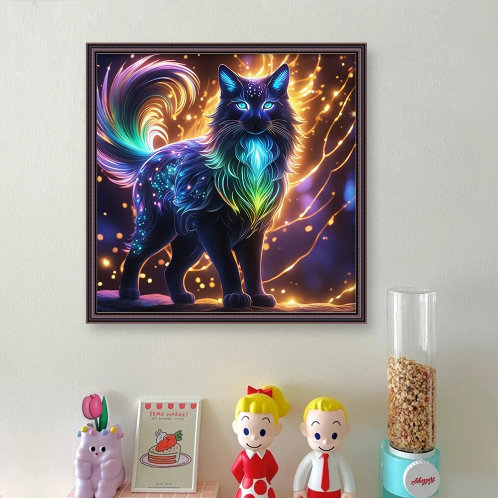 

Full Embroidery cotton Thread 11CT Printed Cat Cross Stitch Kit Art 40x65cm