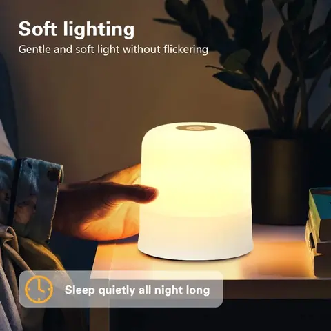 터치 LED 밤 빛 USB 테이블 램프 침실 장식에 대 한 충전식 디 밍이 가능한 머리맡 조명 홈 크리스마스 선물 어린이 밤 램프